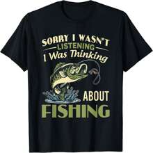 Sorry I Wasn't Listening I Was Thinking About Fishing T-Shirt 1 - màu đen - Xem 1