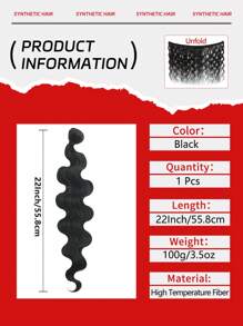 1 pieza/Lote Extensiones de cabello sintético ondulado de 22 pulgadas en colores negro, marrón, rosa y gris multicolor, resistente al calor, para uso diario, fiestas, carnavales y regalos de Año Nuevo para mujeres