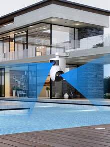 JOOAN 3MP Dual-Camera Outdoor Security Monitor IPX6 Weatherproof Design 360° Pan-Tilt Rotation Ideal For Elderly Care/Nanny Monitoring/Pet Surveillance/Home/Store Security Dual-Band 2.4GHz/5GHz WiFi Support Color Night Vision Two-Way Audio Intercom Dual-Camera Dual-View Display Cloud & SD Card Dual Storage Smart Motion Tracking Auto Alerts Perfect Holiday Gift - trắng - Xem 2