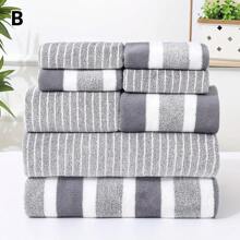 8pcs Set Towel Gift Set, Striped Soft Home Bathroom Bath & Face Towels, Highly Absorbent Quick Dry Fall Decor, Holiday Home Bathroom Decor Back To School For Beauty Salon Home Bathroom Shower Towels For Beaty Salon, Hotel Sports,Home Essentials, Towel, Skin Care - Multicolor - View 12