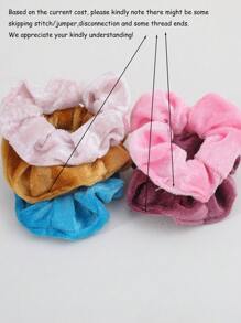 30pcs/Pack Girls' Multicolor Velvet Scrunchies, Colorful Velvet Hair Ties Ponytail Holders Hair Accessories