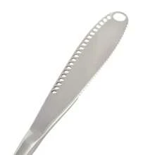 Cuchillo de mantequilla con agujeros, cuchillo de postre de queso, cuchillo de mermelada de acero inoxidable, cubiertos, cuchillo para tostadas, crema batida, cortador de pan y queso, herramientas de cocina - Negro - Ver 6