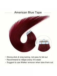 Seamless Tape In Hair Extensions Human Hair Straight Extensions Skin Weft Adhesive Glue On Salon Quality For Woman 20PCS/30g Halloween Costumes - S99J - View 5
