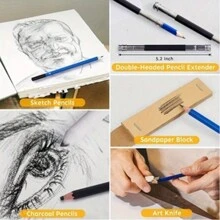 A Must Have For Artists! 35 Pencils Set, 35 Professional Drawing Pencils Set - Complete Drawing Kit For ArtistsPerfect New Year Gift!