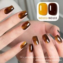 XEIJAYI XEIJAYI 2PCS 15ml Two-Color Combination Set, Brown Yellow Dual-Color Nail Gel Kit, Enhances Skin Tone, Suitable For Nail Salons And DIY Nail Art.