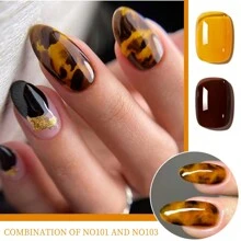 XEIJAYI XEIJAYI 2PCS 15ml Two-Color Combination Set, Brown Yellow Dual-Color Nail Gel Kit, Enhances Skin Tone, Suitable For Nail Salons And DIY Nail Art.