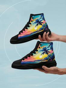 1 Paar maßgefertigte High-Top Sportschuhe, personalisierte Bild-Sneakers, maßgefertigte Sneakers mit dicker Sohle, personalisierte High-Top Stoffschuhe, Foto-Sneakers, maßgeschneiderte Sneakers für Frauen und Männer, Geschenke für Trauzeugen, Jahrestage, Valentinstag, Geburtstage, Hochzeiten, Geschenke für beste Freunde, ideal für Mutter/Vater/sie/ihn/Freundin/Freund/Ehefrau/Ehemann/Freund.