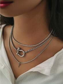 1 pieza Colgante de acero inoxidable con mosquetón vintage y contrastado para mujer, hombre y parejas, con un diseño único, ideal como regalo para el Día de la Madre, Acción de Gracias, Cumpleaños, Aniversario, Compromiso, Navidad, San Valentín, Acción de Gracias, Comunión, Graduación, Día de la Independencia o cualquier otro aniversario, para tu esposa o amiga