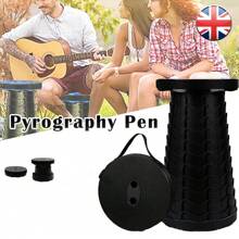 1pc Black Folding Stool Multi Purpose Home Kitchen Foldable Stool,130KG Max Capacity, Portable Telescoping Seat Camping Retractable Stool, Ideal For Home And Outdoor Camping, Fishing, Etc - Black - View 10