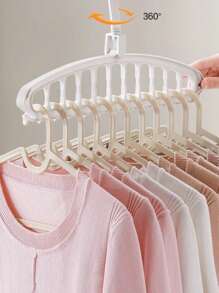 360 Degree Rotating Multi-Functional Household Clothes Drying Rack, Non-Slip Folding Convenient Storage Hanger,Spring,Minimalist,Summer Tops - Black - View 16