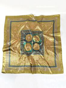 1 chiếc khăn vuông họa tiết Baroque cổ điển dành cho nữ, khăn lụa satin, khăn trùm đầu, quà tặng Ngày của Mẹ, thích hợp cho mùa xuân/hè, đi biển, đi nghỉ mát. - Nhiều màu - Xem 4