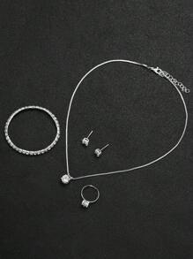 6er Set Modische, Lässig Quarz Armbanduhr für Damen mit römischem Zifferblatt & Stahlarmband + Schmuckset (ohne Uhrenetui)