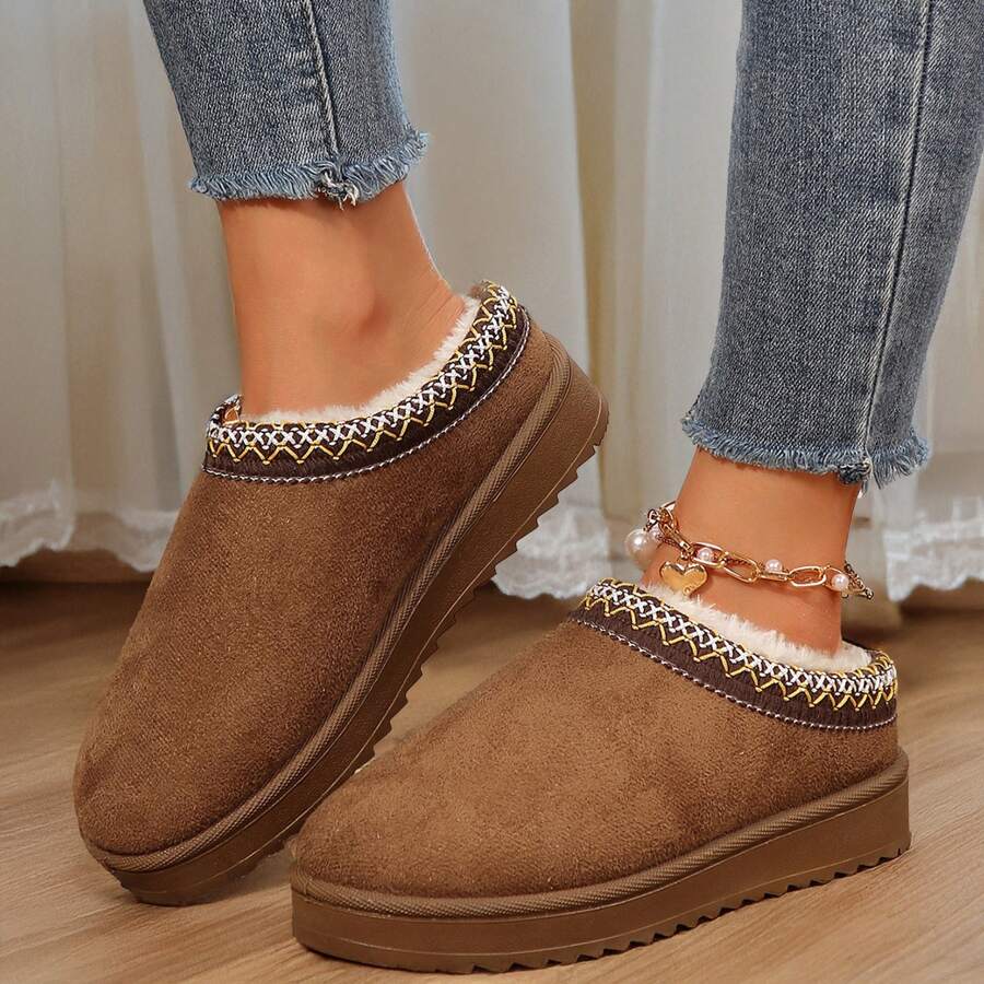 Women's Slippers Platform Mini Boots Short Ankle Boot Anti-Slip Boot For Winter Outdoor