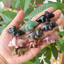 1pc Mini Crystal Triangular Dragon Carved Ornament, Natural Quartz Dragon, Friend Gift, Holiday Gift - Multicolor - View 1