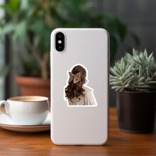 50 张女孩贴纸乙烯基美学贴纸适用于剪贴簿、日记、笔记本电脑、保险杠、滑板、水瓶、电脑、手机、卡通、安全帽、汽车贴纸和贴花 - 彩色 - 查看 5