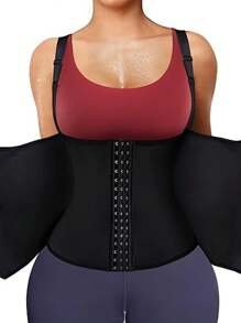1 pieza Faja reductora de cintura para mujeres, Faja compresora apretada para el pecho, Cinturón reductor de cintura, Cinturón de corset de ejercicio ajustable con tirantes, Adecuado para hacer ejercicio en casa, deportes y caminar