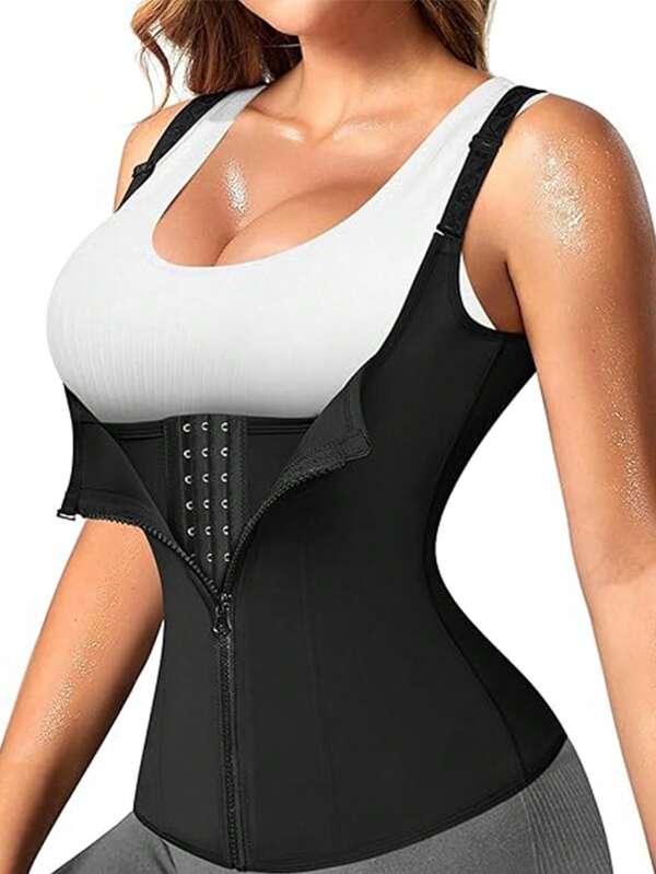 1 pieza Faja reductora de cintura para mujeres, Faja compresora apretada para el pecho, Cinturón reductor de cintura, Cinturón de corset de ejercicio ajustable con tirantes, Adecuado para hacer ejercicio en casa, deportes y caminar