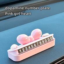 Car Temporary Parking Plate, High-End Lady Mobile Phone Number Plate, Cute Cartoon Creative Car Decoration Ornaments - Multicolor - View 4