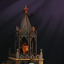Jeu de construction du château de Poudlard - Puzzle 3D, maison de poupée miniature DIY, décoration de chambre, artisanat en bois, cadeau d'anniversaire