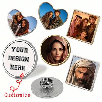 Custom Heat Transfer Brooch, Custom Heat Transfer Button, Garment Accessories, Suitable For Clothes, Bags And Hats | Ideal Gift For Friends, Family And Loved Ones, Valentine's Day Gift, Birthday Gift, Commemorative Button