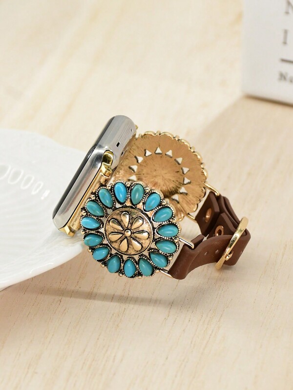 1 pieza Correa de reloj turquesa vintage compatible con Apple Watch Serie Ultra 2 SE 10 9 8 7 6 5 4 3 2 1, pulsera compatible con banda de Apple Watch de 38 mm, 40 mm, 41 mm, 42 mm, 44 mm, 45 mm, 46 mm, 49 mm