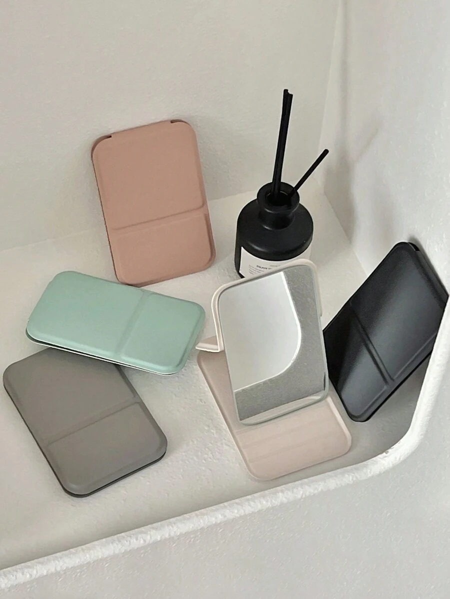 5 件装-小巧镜，小型旅行化妆镜，折叠迷你镜，立式和手持式，便携，可放入口袋、钱包、礼物，可调节便携式折叠旅行镜，适合女孩、女士、美容