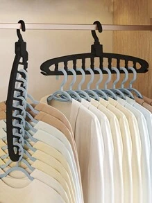 360 Degree Rotating Multi-Functional Household Clothes Drying Rack, Non-Slip Folding Convenient Storage Hanger,Spring,Minimalist,Summer Tops - Black - View 1