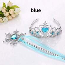 1 set d'accessoires Couronne et Baguette, Accessoires de Costume de Reine des Glaces, Convient pour les Fêtes et Représentations