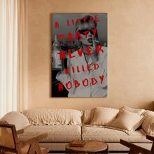 1pc Framed Canvas Poster, Retro Disco Wall Art Canvas Paintings, Ideal Gift For Bedroom Living Room Corridor, Wall Art, Wall Decor, Winter Decor, Room Decoration