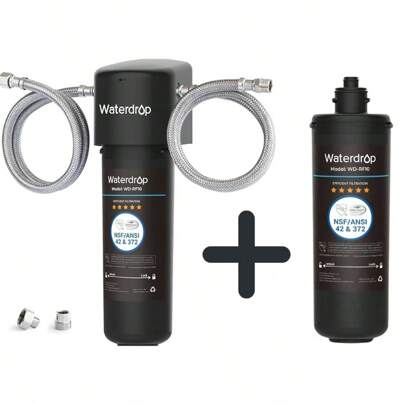 Waterdrop 10UA Undersink Water Filter And WD-RF10 Replacement Water Filter, 30,000 Liter High Capacity Water Filter System, NSF/ANSI 42 Certified, Reduces PFAS, PFOA/PFOS, Reduces Lead, Chlorine, Bad Taste, Odor