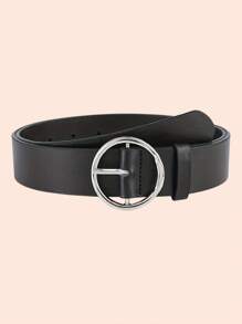 1 条女士时尚简约圆扣皮带，百搭适合裙子和牛仔裤，腰部装饰