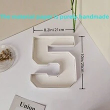 1pc 0-9 Number Design Photo Prop Tray, Not For Direct Food Contact, DIY Cooked Food Number Plate, Decorative Party Cardboard Number Box, Suitable For Elderly Birthday Fruit Cookies Dessert Plate, Cake Display Stand, Graduation Ceremony, 1st Birthday, Family Gathering, Bridal Shower, Atmosphere Decoration, Handmade