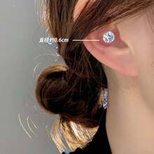 1 件免穿孔磁性耳钉，锆石夹式耳环，男女皆宜，适合派对、舞蹈、婚礼的时尚珠宝 - 銀色 - 查看 15