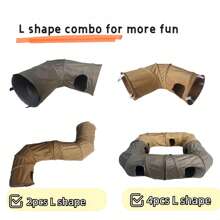 Túnel plegable de gamuza de invierno para gatos, para cachorros, conejos y gatitos, túnel oculto, juguete de cama interactivo en 2 maneras, 3 maneras, Cro - Túnel corto azul - Ver 9