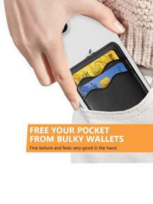 Mobile Phone Back Card Stick Pocket Stick Wallet Flexible Bag Cover White Black Pink Brown Green Card Phone Case Card Holder Wallet Business Card Holder Credit Card Holder Women For Women Card Wallet Magsafe Wallet - Multicolor - View 5