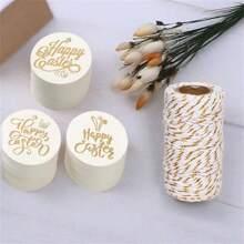 Easter Decoration Hanging Cards, Gilding Craft Cards, Cute Bunny Round Cards, Packaging Labels, Gift Decoration Cards, Suitable For Everyday Valentine's Day Easter Thanksgiving Mother Plot Father's Day And Various Gift Decoration Cards (Style Random) - Multicolor - View 1