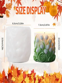 Khuôn nến silicon hình trụ 3D Blossoming Style - Khuôn đúc nhựa Sản xuất nến DIY, Quà cưới, Khuôn silicon họa tiết hoa hướng dương, hoa tulip, hoa oải hương, Thủ công mỹ nghệ nến và nhựa - Trắng - Xem 9