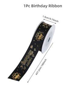 1roll 5yard Happy Birthday Ribbon, Birthday Cake Pattern Rope Ribbon, Birthday Gift Wrapping Supplies For Party Decor Crafts Wrapping Birthday Decor Gift Sealing Ribbon, Party Favor, DIY Decorative Bow Ribbon, DIY Flower Bouquet Decor, Home Decor Room Decor Table Decor, Birthday Gifts