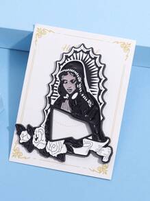 1/12Pcs Magnetic Multi Style Portrait, Icon, Jesus, Virgin Mary Golf Cap Clip Logo Minimalist Metal New Cartoon Pin, Fun Decorative Pin, Golf Cap Badge, Baseball Cap Decoration, Friend Gift - Multicolor - View 10