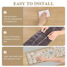 Pauwer Carpet Stair Treads For Wooden Steps Indoor 15 Pack 8" X 30" Peel And Stick Stair Treads Non Slip Staircase Step Treads Reusable Stair Runner Rugs For Dogs, Elders - 奶油棕褐色 - 查看 3