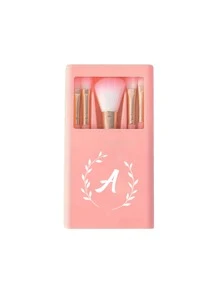 Pink Cosmetic Brush Sets With Mirrors, With Olive Branch Wreath Pattern White Letters A~Z (Excluding Q/U/X), Boxed Cosmetic Brush Sets, Multifunctional Cosmetic Brushes With Mirror Boxes, Mini Multifunctional Cosmetic Pens,Brush Set,Makeup Brush Kit,Make Up Brush Set,Make Up Set Complete,Makeup Brush Set,Complete Makeup Kit,Brush Kit,Brushes Makeup Set,Makeup Gift Set,Set