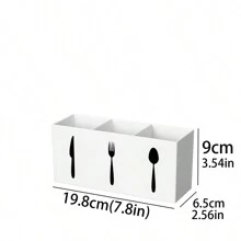 1 pieza Caja multiusos y multicolor con 3 compartimentos, estante de almacenamiento de utensilios de cocina, caja para cubertería de 3 rejillas, organizador de almacenamiento grande para cubiertos, apto para servilletas, cucharas, tenedores, cuchillos y suministros de cocina