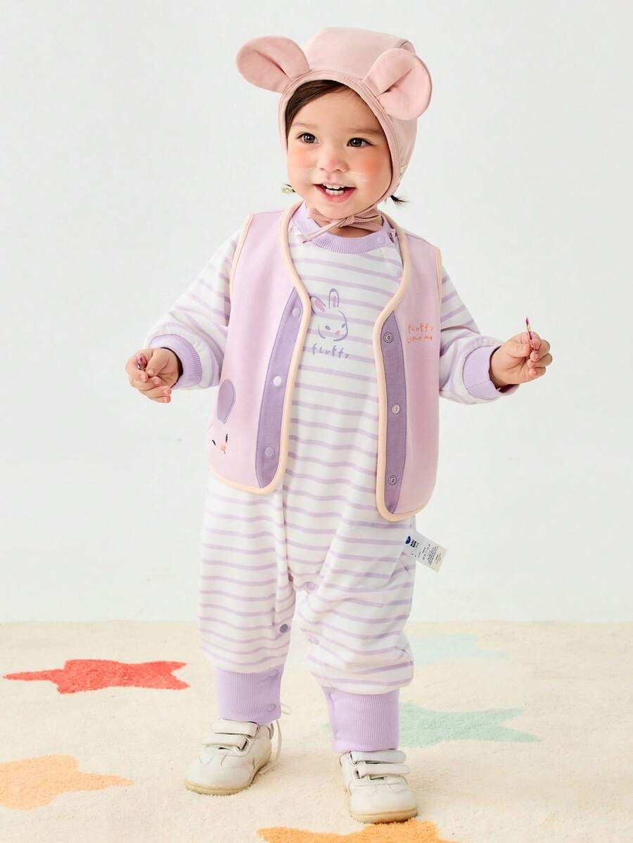 mini bala Baby Mädchen Weste und Romper Set, Zweiteiliger Baby Outfit für Jungen und Mädchen, Frühlingsneuheit