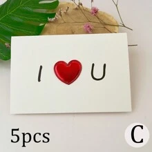 1pc Envelope Included 520 Valentine's Day Gratitude Handmade Small Card Blessing Thanks Love Message Mother Fun Greeting Card