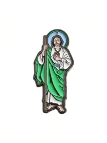 1/12Pcs Magnetic Multi Style Portrait, Icon, Jesus, Virgin Mary Golf Cap Clip Logo Minimalist Metal New Cartoon Pin, Fun Decorative Pin, Golf Cap Badge, Baseball Cap Decoration, Friend Gift - Multicolor - View 14