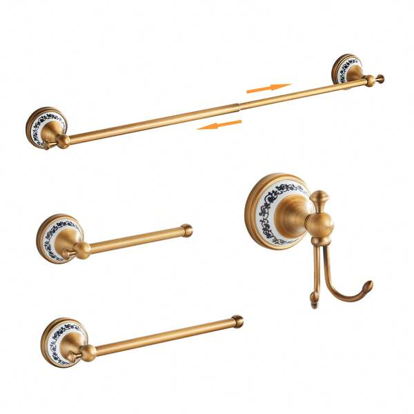 Antike Bronze Badezimmer Hardware Set, verstellbarer Handtuchhalter, Handtuchhalter, Toilettenpapierhalter, Bademantelhaken EL2001A, Heimdekor, Badezimmerzubehör, Badezimmerorganizer, Sommer, Rückkehr zur Schule