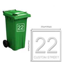 Pack Of 2 White Bin Sticker Numbers Waterproof Self Adhesive Bin Numbers For Wheelie Bins Large Numbers, Graphic Print - Multicolor - View 19
