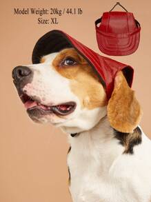 1件宠物棒球帽，休闲纯色/迷彩/豹纹时尚帽，适合猫狗，红色/蓝色/黑色/橙色 - 紅色 - 查看 1
