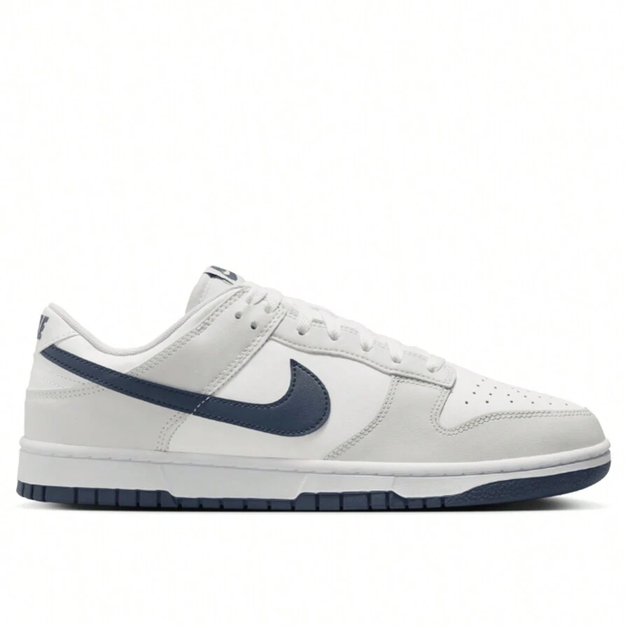 Nike Dunk Low Retro White Midnight Navy DV0831-111 Men's Fashion Sneaker New - trắng - Xem 1