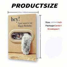 1 张独特的猫咪生日贺卡，送给家人和朋友的最佳礼物，带信封的生日快乐贺卡，不寻常的东西，可爱的美学物品